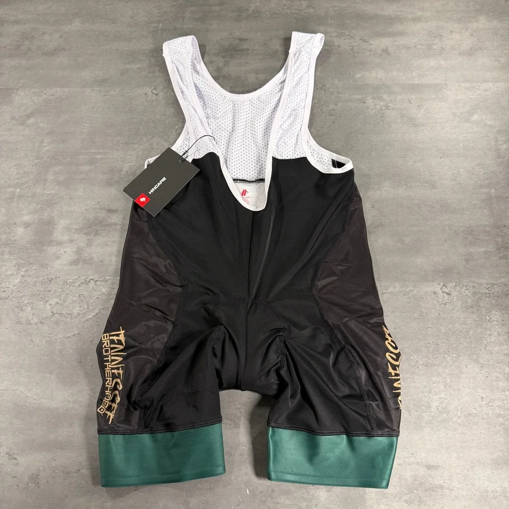 Hincapie Cycling Bib Shorts Women XL Velocity Black Green Graphic Back Pocket